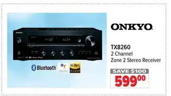 2001 Audio Video Onkyo 2 channel zone 2 stereo receiver offer