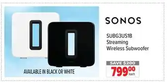 2001 Audio Video Sonos streaming wireless subwoofer offer