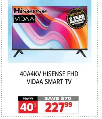 2001 Audio Video Hisense fhd vidaa smart tv 40 offer