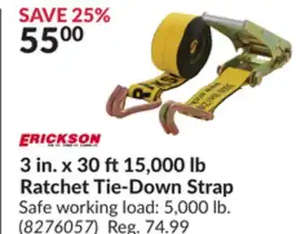 Princess Auto 15, 000 lb ratchet tie-down strap offer
