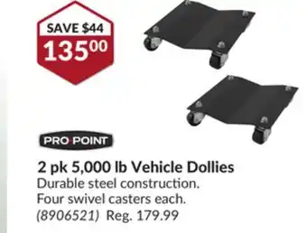 Princess Auto 2 pk 5,000 lb vehicle dollies offer