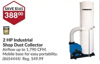 Princess Auto 2 hp industrial shop dust collector offer
