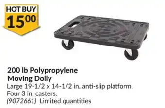 Princess Auto Polypropylene moving dolly offer