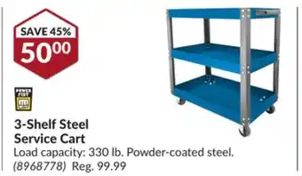 Princess Auto 3-shelf steel service cart offer