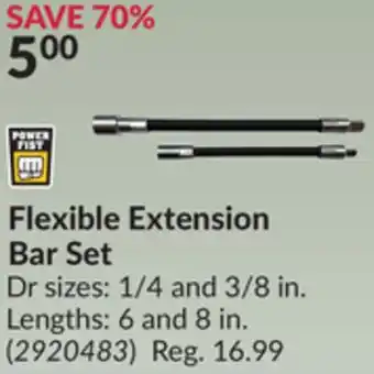 Princess Auto Flexible extension bar set offer