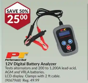 Princess Auto 12v digital battery analyzer offer