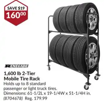 Princess Auto 2-tier mobile tire rack offer