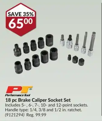 Princess Auto 18 pc brake caliper socket set offer
