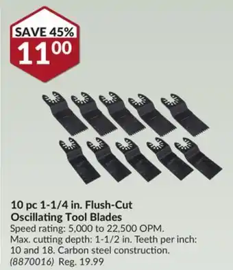 Princess Auto 10 pc 1-1/4 in. flush-cut oscillating tool blades offer