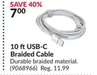 Princess Auto 10 ft usb-c braided cable offer