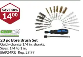 Princess Auto 20 pc bore brush set offer
