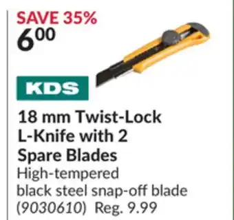 Princess Auto 18 mm twist-lock l-knife with 2 spare blades offer