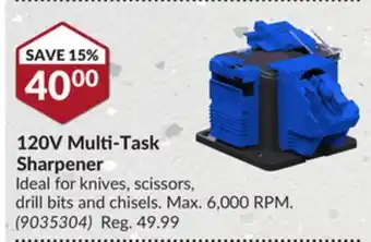 Princess Auto 120v multi-task sharpener offer