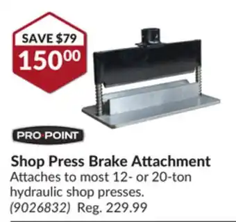 Princess Auto Shop press brake attachment offer