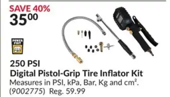 Princess Auto 250 psi digital pistol-grip tire inflator kit offer