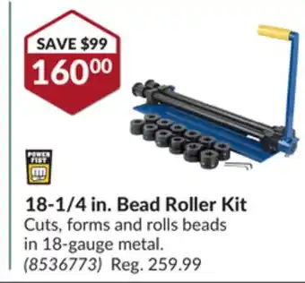 Princess Auto 18-1/4 in. bead roller kit offer