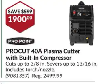 Princess Auto Procut 40a plasma cutter with built-in compressor offer