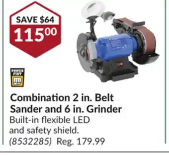 Princess Auto Combination 2 in. belt sander and 6 in. grinder offer