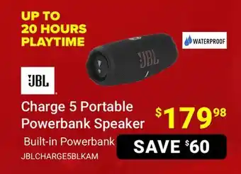 Visions Electronics Jbl charge 5 portable powerbank speaker offer