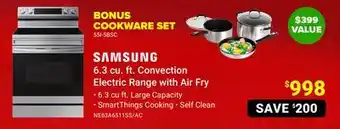 Visions Electronics Samsung 6.3 cu. ft. convection electric range with air fry offer