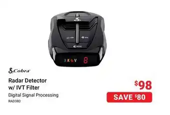 Visions Electronics Cobra radar detector w/ivt filter offer