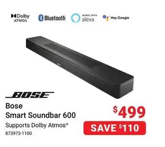 Visions Electronics Bose smart soundbar 600 offer
