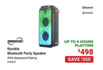 Visions Electronics Soundstage rumble bluetooth party speaker offer