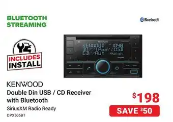 Visions Electronics Kenwood double din usb / cd receiver with bluetooth offer