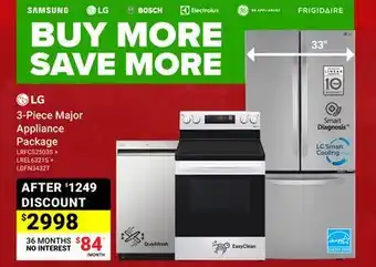 Visions Electronics Lg 3-piece major appliance package offer