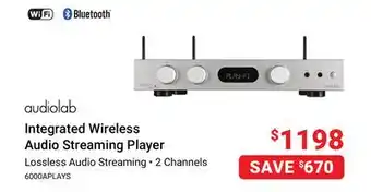 Visions Electronics Audiolab integrated wireless audio streaming player offer