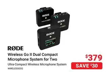 Visions Electronics Rode ultra-compact wireless microphone system go offer