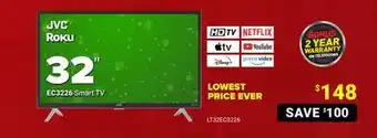 Visions Electronics Jvc roku 32 ec3226 smart tv offer
