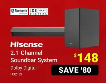 Visions Electronics Hisense 2.1-channel soundbar system offer