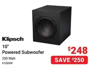 Visions Electronics Klipsch 10 powered subwoofer offer