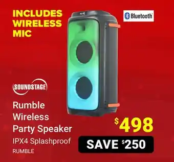 Visions Electronics Soundstage rumble wireless party speaker offer