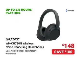 Visions Electronics Sony wh-ch720n wireless noise cancelling headphones offer