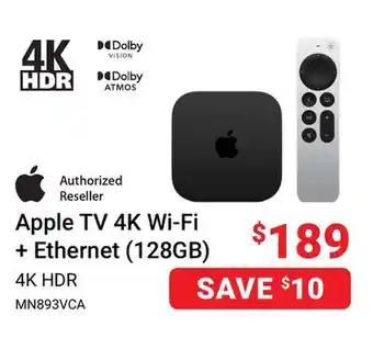 Visions Electronics Apple tv 4k wi-fi + ethernet (128gb) offer
