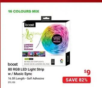 Visions Electronics Boost 80 rgb led light strip w / music sync offer