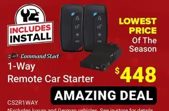 Visions Electronics 1-way remote car starter offer
