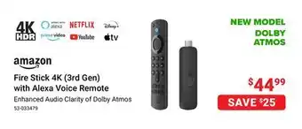 Visions Electronics Amazon fire stick 4k (3rd gen) with alexa voice remote offer