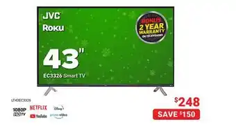 Visions Electronics Roku ec3326 smart tv 43 offer
