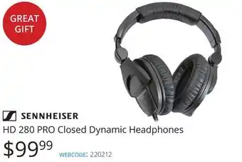 Vistek Sennheiser hd 280 pro closed dynamic headphones offer