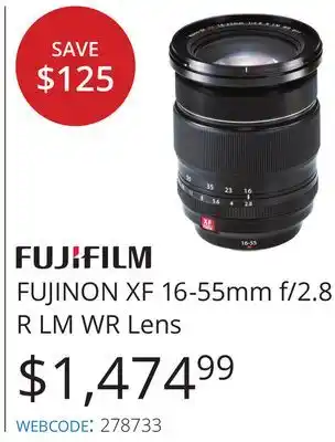 Vistek Fujinon xf 16-55mm f/2.8 r lm wr lens offer
