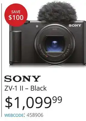 Vistek Sony zv-1 ii-black offer