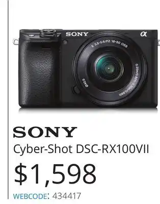 Vistek Sony cyber-shot dsc-rx100vii offer