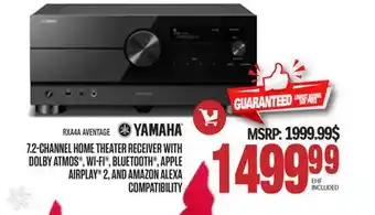 Centre Hi-Fi Yamaha 7.2-channel home theater receiver with dolby atmos , wi-fi , bluetooth , apple airplay 2, and amazon alexa compatibili offer