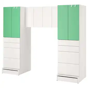 IKEA Småstad / uppföra storage combination, white/green, 94 1/2x24 3/4x77 1/8 offer
