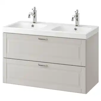 IKEA Godmorgon / odensvik bathroom vanity, kasjön light gray/hamnskär faucet, 40 1/2x19 1/4x25 1/4 offer
