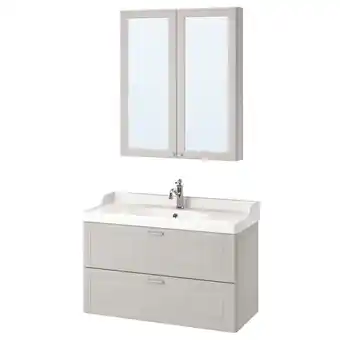 IKEA Godmorgon / rättviken bathroom furniture, set of 4, kasjön light gray/hamnskär faucet, 40 1/8 offer