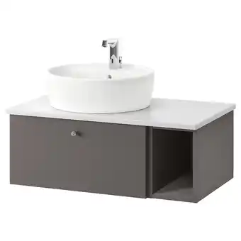 IKEA Godmorgon/tolken / törnviken bathroom vanity, gillburen dark gray/marble effect brogrund faucet, 32 1/4x19 1/4x17 3/4 offer